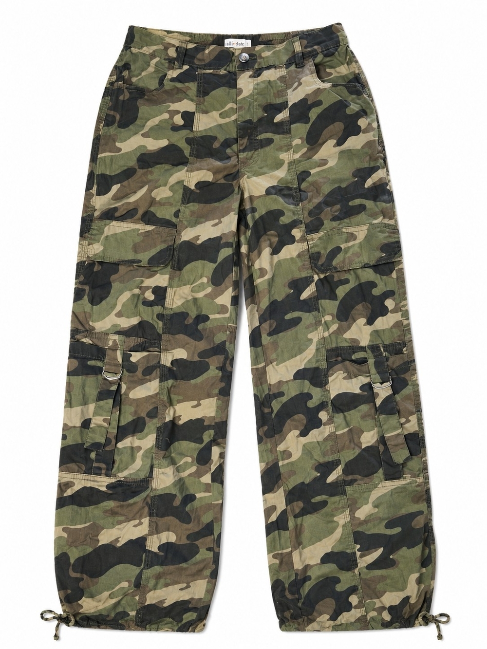 Camouflage Cargo Pants - Olive Camo, Vanilla Star, Size Small